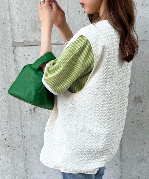 apres jour mignon(アプレジュールミニョン)の「ポコポコベスト【ZOZOTOWN限定アイテム】(ベスト・レディース・ブラック/カーキ/アイボリー/ピンク・X-LARGE/フリー)」の8枚目の写真