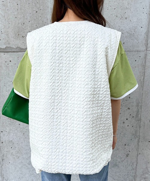 apres jour mignon(アプレジュールミニョン)の「ポコポコベスト【ZOZOTOWN限定アイテム】(ベスト・レディース・ブラック/カーキ/アイボリー/ピンク・X-LARGE/フリー)」の9枚目の写真