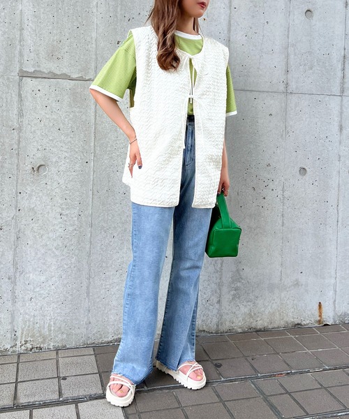 apres jour mignon(アプレジュールミニョン)の「ポコポコベスト【ZOZOTOWN限定アイテム】(ベスト・レディース・ブラック/カーキ/アイボリー/ピンク・X-LARGE/フリー)」の10枚目の写真