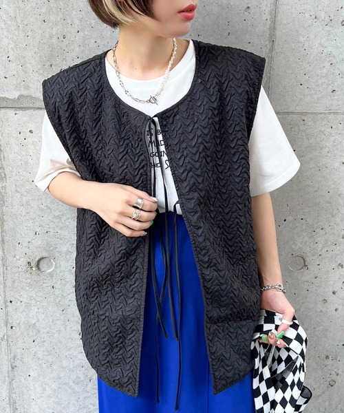 apres jour mignon(アプレジュールミニョン)の「ポコポコベスト【ZOZOTOWN限定アイテム】(ベスト・レディース・ブラック/カーキ/アイボリー/ピンク・X-LARGE/フリー)」の14枚目の写真