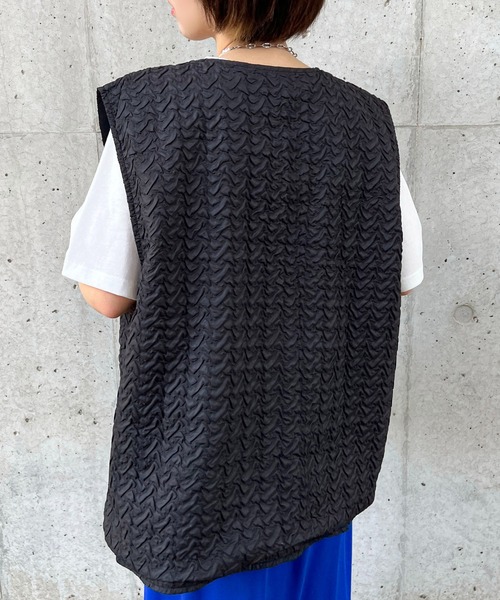 apres jour mignon(アプレジュールミニョン)の「ポコポコベスト【ZOZOTOWN限定アイテム】(ベスト・レディース・ブラック/カーキ/アイボリー/ピンク・X-LARGE/フリー)」の15枚目の写真