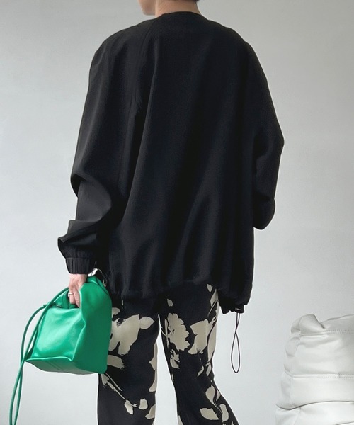 chuclla(チュクラ)の「セットアップ ノーカラーブルゾン chw22a033(ブルゾン・レディース・ブラック/モカ・M/L/S)」の3枚目の写真