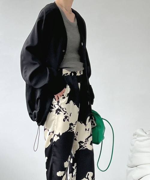 chuclla(チュクラ)の「セットアップ ノーカラーブルゾン chw22a033(ブルゾン・レディース・ブラック/モカ・M/L/S)」の4枚目の写真
