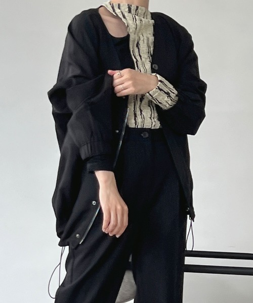 chuclla(チュクラ)の「セットアップ ノーカラーブルゾン chw22a033(ブルゾン・レディース・ブラック/モカ・M/L/S)」の15枚目の写真