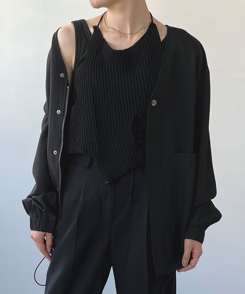 chuclla(チュクラ)の「セットアップ ノーカラーブルゾン chw22a033(ブルゾン・レディース・ブラック/モカ・M/L/S)」の18枚目の写真