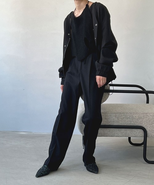 chuclla(チュクラ)の「セットアップ ノーカラーブルゾン chw22a033(ブルゾン・レディース・ブラック/モカ・M/L/S)」の19枚目の写真
