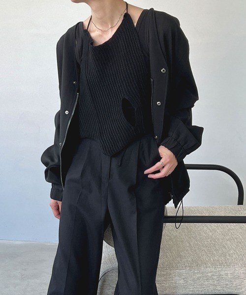 chuclla(チュクラ)の「セットアップ ノーカラーブルゾン chw22a033(ブルゾン・レディース・ブラック/モカ・M/L/S)」の22枚目の写真