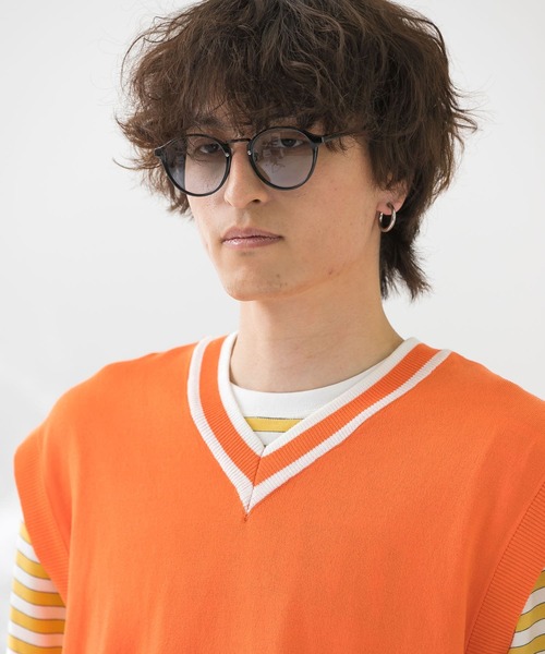 HEYUMM(ヘユム)の「配色カラーサマーニットベスト(ニット/セーター・メンズ・ライトブルー/ピンク/オレンジ・ONE)」の20枚目の写真