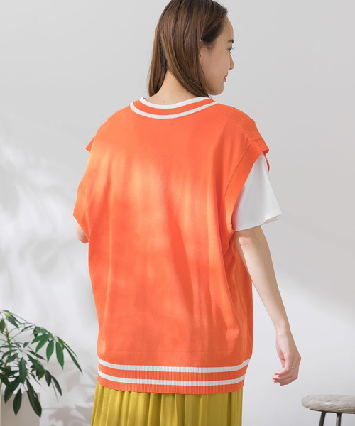 HEYUMM（ヘユム）の「配色カラーサマーニットベスト（ニット