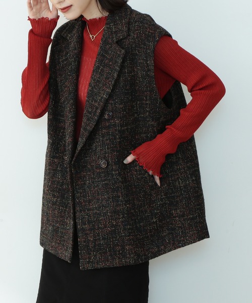 N.(N. Natural Beauty Basic)(エヌエヌナチュラルビューティーベーシック)の「《n.'look》◆オーバーショルダージレジャケット(その他アウター・レディース・チェック/ブラック系その他・MEDIUM)」の17枚目の写真