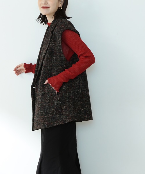 N.(N. Natural Beauty Basic)(エヌエヌナチュラルビューティーベーシック)の「《n.'look》◆オーバーショルダージレジャケット(その他アウター・レディース・チェック/ブラック系その他・MEDIUM)」の15枚目の写真