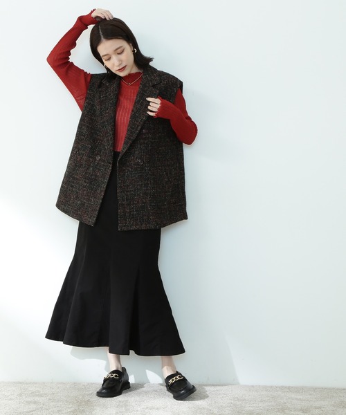 N.(N. Natural Beauty Basic)(エヌエヌナチュラルビューティーベーシック)の「《n.'look》◆オーバーショルダージレジャケット(その他アウター・レディース・チェック/ブラック系その他・MEDIUM)」の4枚目の写真