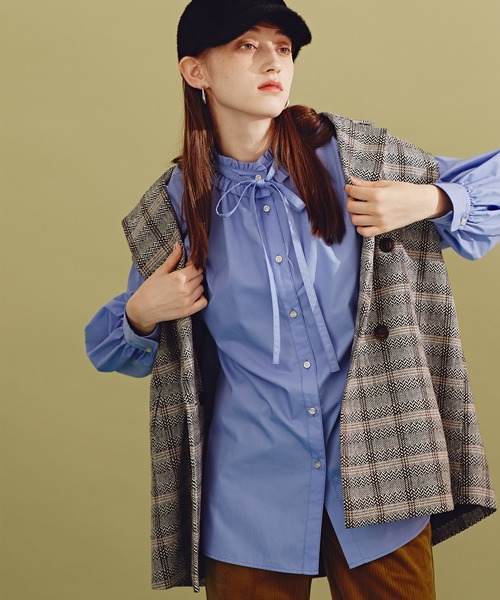 N.(N. Natural Beauty Basic)(エヌエヌナチュラルビューティーベーシック)の「《n.'look》◆オーバーショルダージレジャケット(その他アウター・レディース・チェック/ブラック系その他・MEDIUM)」の10枚目の写真