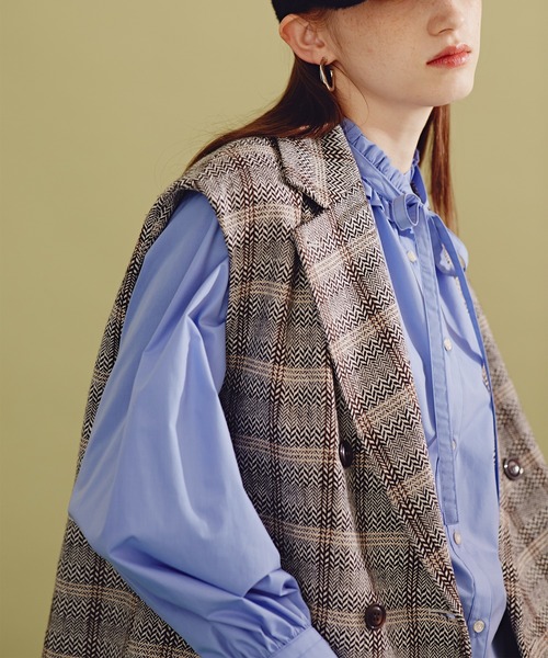 N.(N. Natural Beauty Basic)(エヌエヌナチュラルビューティーベーシック)の「《n.'look》◆オーバーショルダージレジャケット(その他アウター・レディース・チェック/ブラック系その他・MEDIUM)」の11枚目の写真