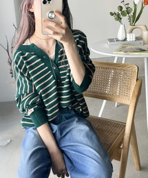 Java | 《JaVaジャバ 別注》最旬ボーダー。2wayヘンリーネックボーダーニットプルオーバー(ニット/セーター)