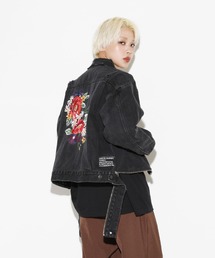 LEGENDA | Flower Embroidery Short Denim Jacket(デニムジャケット)