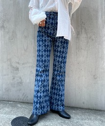 HELLO.SANFRANCISCO（ハローサンフランシスコ）の「【HELLO.SANFRANCISCO/ハローサンフランシスコ】レーザーフラワープリントフレアデニム（デニムパンツ）」