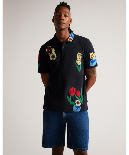 Ted Baker(テッドベーカー)の「KEPPEL 刺繍 オーバーサイズフィット ポロ(ポロシャツ・メンズ・ネイビー・3/4/2)」の1枚目の写真