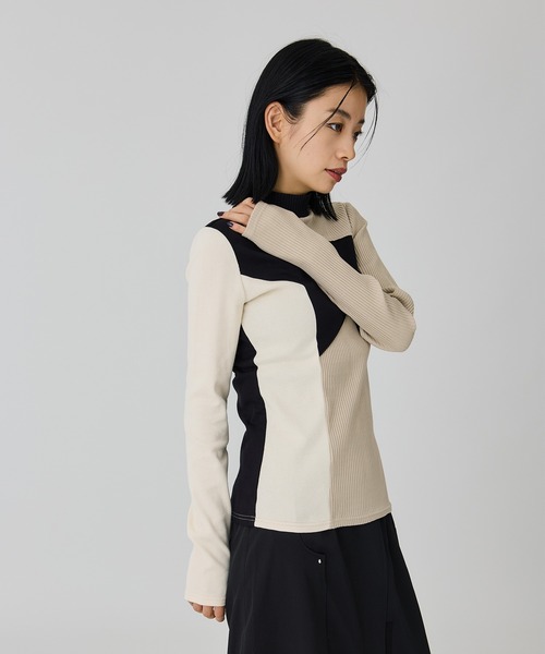 UNITED TOKYO（ユナイテッドトウキョウ）の「アーチブロッキングカットソー（Tシャツ/カットソー・レディース・ベージュ/ブラック/グリーン・FREE）」の20枚目の写真