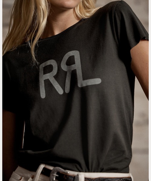 RRL(ダブル アール エル)の「ロゴ コットン ジャージー Tシャツ(Tシャツ/カットソー・レディース・ブラック系1・1/2/4/3/5)」の8枚目の写真