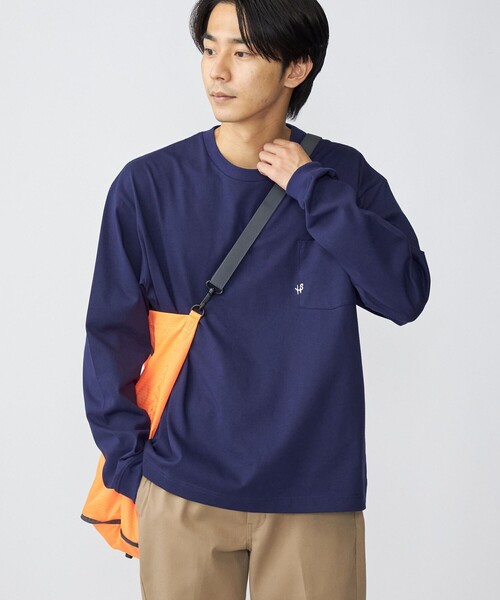 SHIPS（シップス）の「*SHIPS: 〈汗染み防止加工〉 ワンポイント ロゴ ビッグシルエット ヘビーウェイト Tシャツ (ロンT)（Tシャツ/カットソー・メンズ・ホワイト/ブラック/パープル/ネイビー・MEDIUM/X-LARGE/LARGE/SMALL）」の13枚目の写真