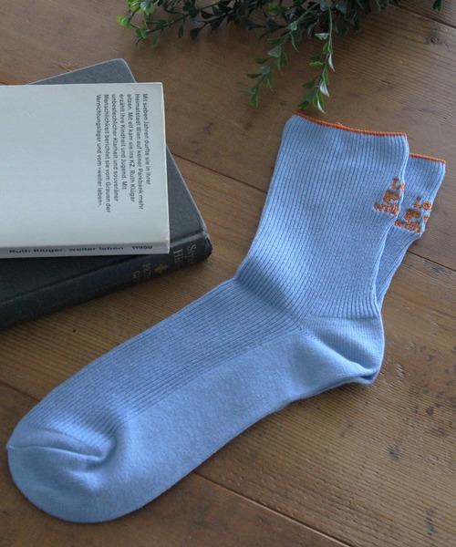LEPSIM（レプシィム）の「ロゴ刺繍リブソックス　135919（ソックス/靴下・レディース・ライトブルー/オフホワイト/ピンク/グリーン・ONE SIZE）」の3枚目の写真