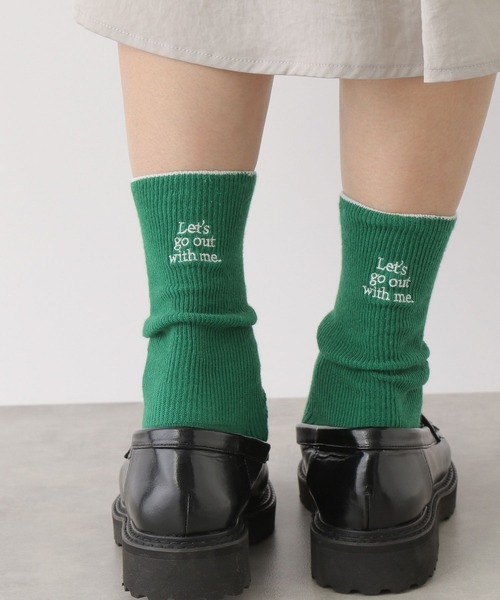 LEPSIM（レプシィム）の「ロゴ刺繍リブソックス　135919（ソックス/靴下・レディース・ライトブルー/オフホワイト/ピンク/グリーン・ONE SIZE）」の13枚目の写真