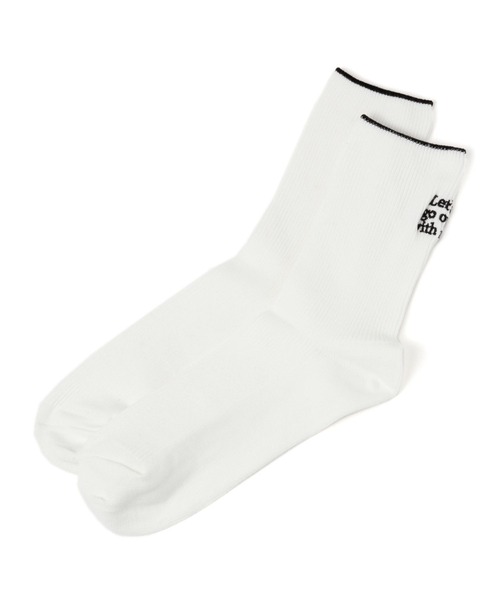 LEPSIM（レプシィム）の「ロゴ刺繍リブソックス　135919（ソックス/靴下・レディース・ライトブルー/オフホワイト/ピンク/グリーン・ONE SIZE）」の8枚目の写真