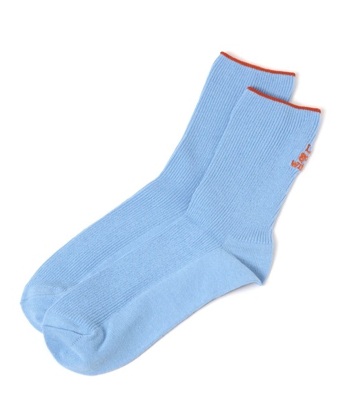 LEPSIM（レプシィム）の「ロゴ刺繍リブソックス　135919（ソックス/靴下・レディース・ライトブルー/オフホワイト/ピンク/グリーン・ONE SIZE）」の6枚目の写真