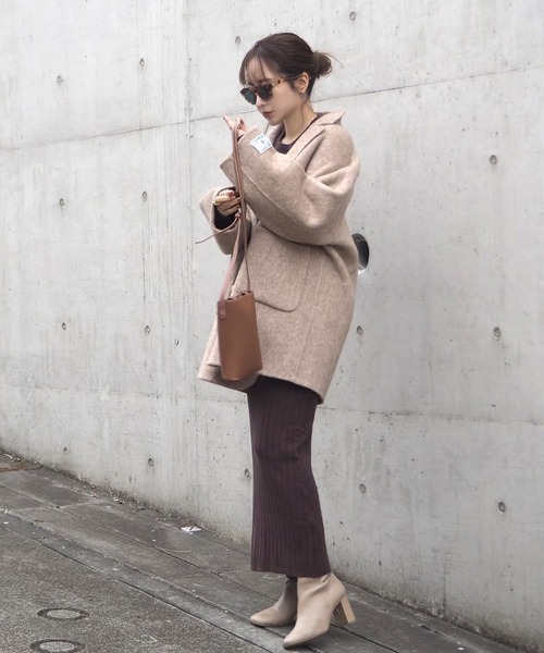 LAULEN（ローレン）の「wool shaggy coat/ウールシャギーコート（テーラードジャケット・レディース・グレー/アイボリー/ベージュ・FREE）」の22枚目の写真