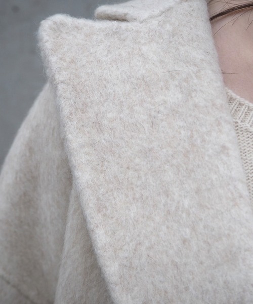 LAULEN（ローレン）の「wool shaggy coat/ウールシャギーコート（テーラードジャケット・レディース・グレー/アイボリー/ベージュ・FREE）」の8枚目の写真