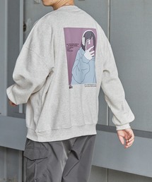 オーバーサイズ カレッジデザインプルオーバースウェット