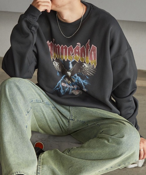 Anchor Smith（アンカー スミス）の「オーバーサイズ カレッジデザインプルオーバースウェット（スウェット・メンズ・グリーン系2/グレー系2/グリーン系1/ネイビー系2/ネイビー系1/グレー系1/ブラック系1/ブラック系2/ブルー系3/ブラック系3/グレー系3/ネイビー系3/グレー系4/チャコール/ネイビー系4/ネイビー系5/ブラック系4/グレー系7/グレー系5/グレー系6・M/L）」の11枚目の写真