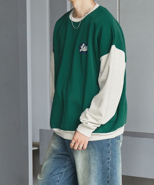 Anchor Smith（アンカー スミス）の「オーバーサイズ カレッジデザインプルオーバースウェット（スウェット・メンズ・グリーン系2/グレー系2/グリーン系1/ネイビー系2/ネイビー系1/グレー系1/ブラック系1/ブラック系2/ブルー系3/ブラック系3/グレー系3/ネイビー系3/グレー系4/チャコール/ネイビー系4/ネイビー系5/ブラック系4/グレー系7/グレー系5/グレー系6・M/L）」の14枚目の写真