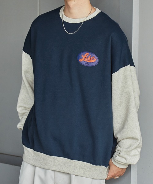 Anchor Smith（アンカー スミス）の「オーバーサイズ カレッジデザインプルオーバースウェット（スウェット・メンズ・グリーン系2/グレー系2/グリーン系1/ネイビー系2/ネイビー系1/グレー系1/ブラック系1/ブラック系2/ブルー系3/ブラック系3/グレー系3/ネイビー系3/グレー系4/チャコール/ネイビー系4/ネイビー系5/ブラック系4/グレー系7/グレー系5/グレー系6・M/L）」の16枚目の写真