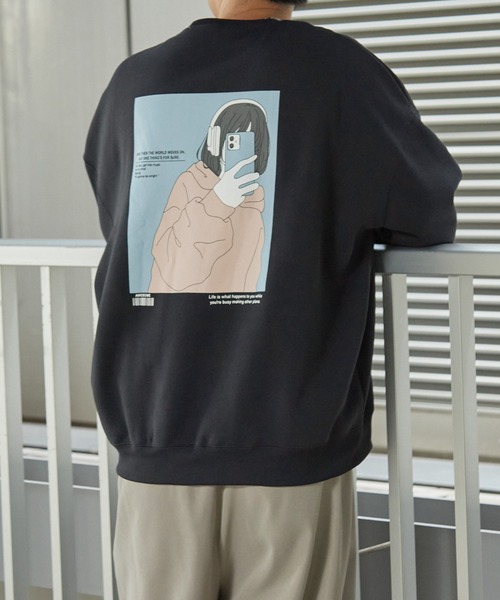 Anchor Smith（アンカー スミス）の「オーバーサイズ カレッジデザインプルオーバースウェット（スウェット・メンズ・グリーン系2/グレー系2/グリーン系1/ネイビー系2/ネイビー系1/グレー系1/ブラック系1/ブラック系2/ブルー系3/ブラック系3/グレー系3/ネイビー系3/グレー系4/チャコール/ネイビー系4/ネイビー系5/ブラック系4/グレー系7/グレー系5/グレー系6・M/L）」の18枚目の写真