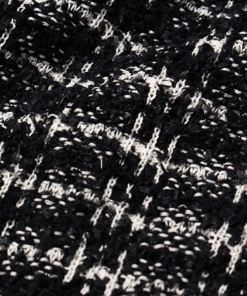 DISCOVERED（ディスカバード）の「TWEED KNIT CARDIGAN JACKET（ノーカラージャケット・メンズ・ホワイト×レッド/ブラック×ホワイト・1/3/2）」の11枚目の写真