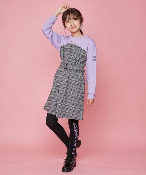 JENNI love(ジェニィラブ)の「あったか裏起毛タイツ(タイツ/ストッキング・キッズ・パープル/オフホワイト・130-140cm/150-160cm)」の5枚目の写真