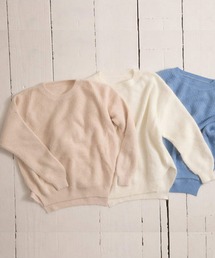 ワッフルニットトップス