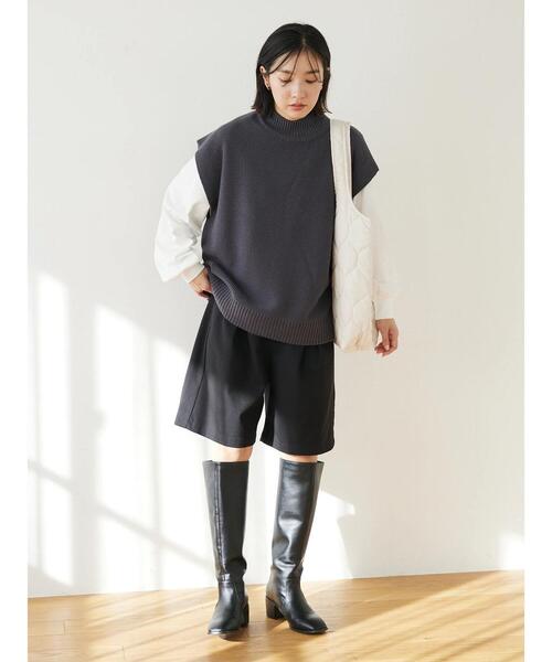 Green Parks(グリーンパークス)の「ツータックハーフパンツ(その他パンツ・レディース・ブラック/グレー/ホワイト系その他2・FREE)」の15枚目の写真