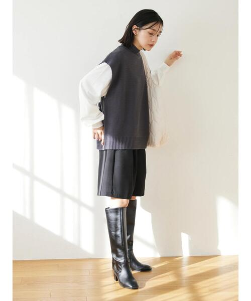 Green Parks(グリーンパークス)の「ツータックハーフパンツ(その他パンツ・レディース・ブラック/グレー/ホワイト系その他2・FREE)」の16枚目の写真