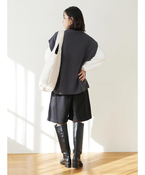 Green Parks(グリーンパークス)の「ツータックハーフパンツ(その他パンツ・レディース・ブラック/グレー/ホワイト系その他2・FREE)」の17枚目の写真