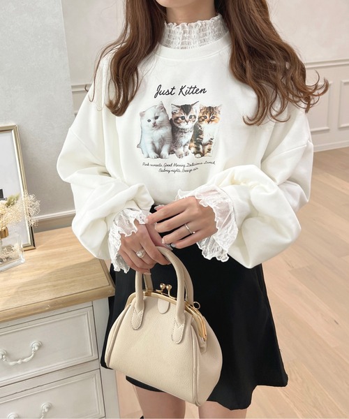 apres jour（アプレジュール）の「Catスウェット【ZOZOTOWN限定アイテム】（スウェット・レディース・ネイビー/ライトピンク/オフホワイト/ベビーピンク・フリー/X-LARGE）」の5枚目の写真
