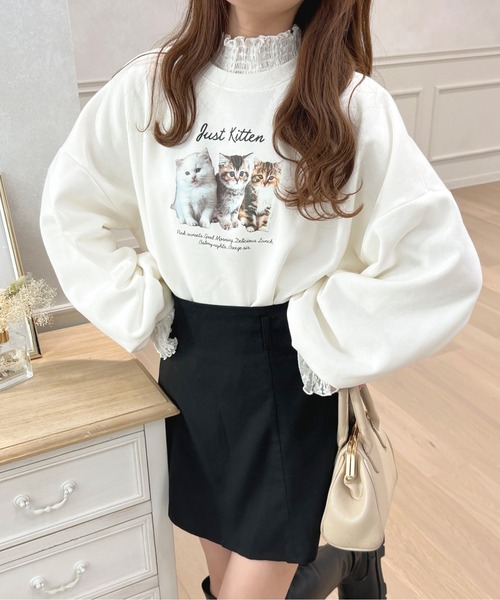 apres jour（アプレジュール）の「Catスウェット【ZOZOTOWN限定アイテム】（スウェット・レディース・ネイビー/ライトピンク/オフホワイト/ベビーピンク・フリー/X-LARGE）」の8枚目の写真