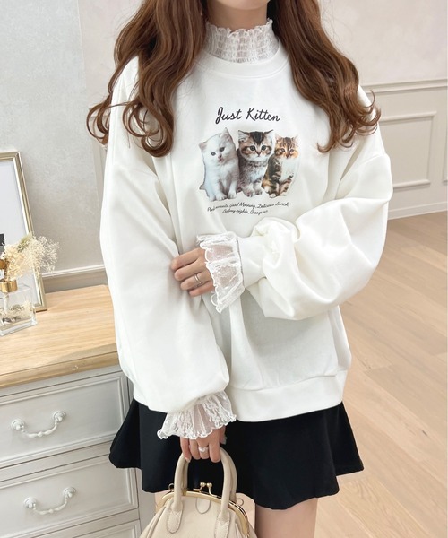 apres jour（アプレジュール）の「Catスウェット【ZOZOTOWN限定アイテム】（スウェット・レディース・ネイビー/ライトピンク/オフホワイト/ベビーピンク・フリー/X-LARGE）」の9枚目の写真