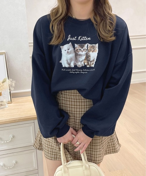 apres jour（アプレジュール）の「Catスウェット【ZOZOTOWN限定アイテム】（スウェット・レディース・ネイビー/ライトピンク/オフホワイト/ベビーピンク・フリー/X-LARGE）」の13枚目の写真
