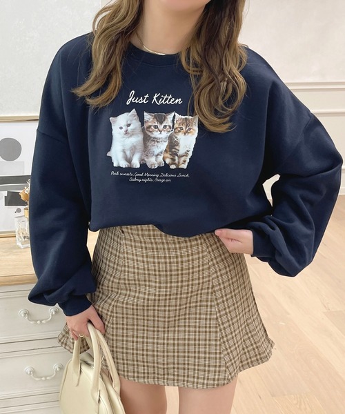 apres jour（アプレジュール）の「Catスウェット【ZOZOTOWN限定アイテム】（スウェット・レディース・ネイビー/ライトピンク/オフホワイト/ベビーピンク・フリー/X-LARGE）」の15枚目の写真