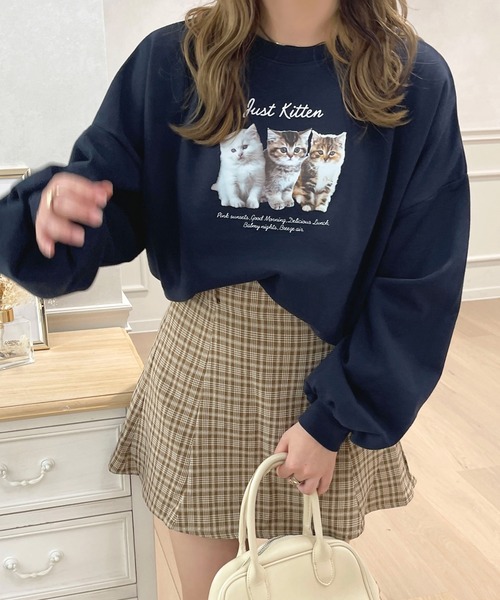 apres jour（アプレジュール）の「Catスウェット【ZOZOTOWN限定アイテム】（スウェット・レディース・ネイビー/ライトピンク/オフホワイト/ベビーピンク・フリー/X-LARGE）」の16枚目の写真