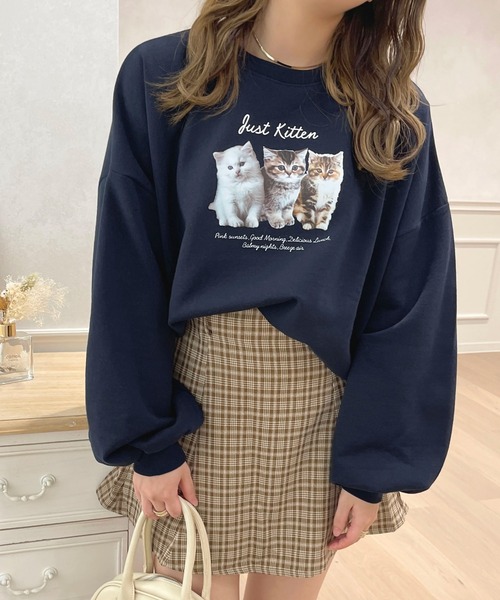 apres jour（アプレジュール）の「Catスウェット【ZOZOTOWN限定アイテム】（スウェット・レディース・ネイビー/ライトピンク/オフホワイト/ベビーピンク・フリー/X-LARGE）」の14枚目の写真