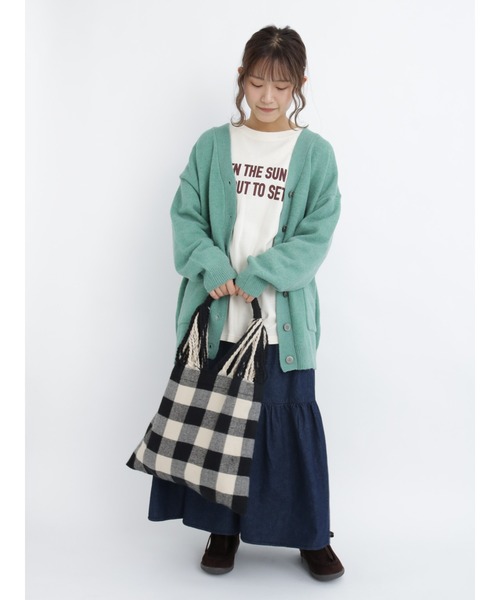 Samansa Mos2(サマンサ モスモス)の「【帯電防止】ミドル丈カーディガン(カーディガン/ボレロ・レディース・ブラック/ベージュ/ミント・フリ-)」の5枚目の写真